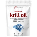 Micro-Ingrediënten Antarctische Krill Oil Supplement, 2000mg per portie, 240 Softgels, Triple Strength, rijk aan Omega-3s EPA, DHA & Natural Astaxanthine, ondersteunt Immune System & Brain Health