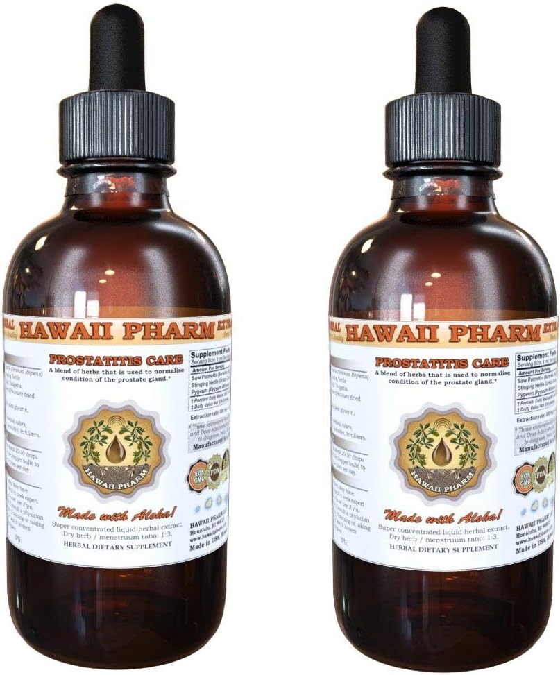 Prostate Support Dieetsupplement: Pygeum (Pygeum Africanum) Bark, Saw Palmetto (Serenoa Repens) Berry, Stinging Nettle (Urtica Dioica) Blad Tinctuur (Alcohol-gebaseerde Liquid Extract) 2x2 oz