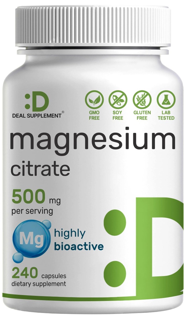 DEAL ›› Magnesium Citrate 500mg, 240 Capsules 