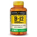 MASON NATUURLIJKE Vitamine B12, 1000 mcg Quick Solution Tablets, Fast Absorptie B Complex ter ondersteuning van normale energie en zenuwfunctie, 100 tabletten
