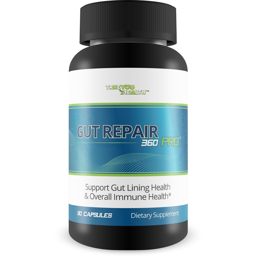 Gut Repair 360 Pro - Intestinal Health Supplement - LeakyGut Reparatie - Ondersteuning GI Lining Gezondheid - Help Verminder symptomen zoals opgeblazen, brandende hart, IBS - Onze beste Gut Ondersteuning Formule
