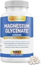 Magnesium Glycinate 400mg 180 tabletten - Voorzichtige absorptieformule Non-Laxative - Non GMO Gluten Vriendelijke minerale supplement voor mannen - derde partij getest, Geen Fillers