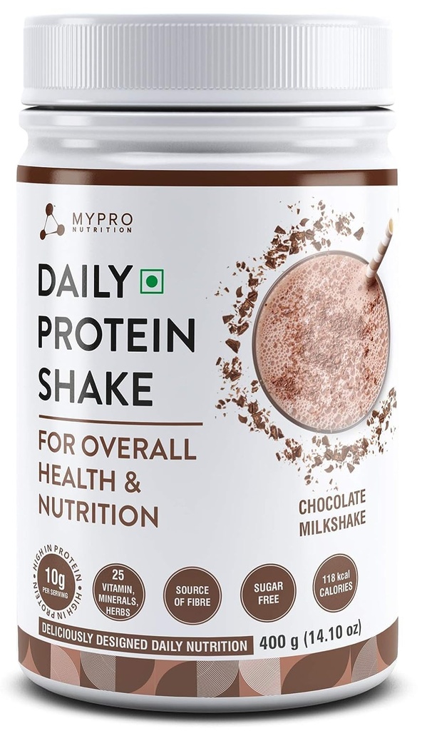 Algemene QURA dagelijkse proteïne Shake 118 kcal Calorieën, 25 Vitamine -Serving -40- Voor mannen & vrouwen Chocolade Melk Shake smaak voor 400Gm