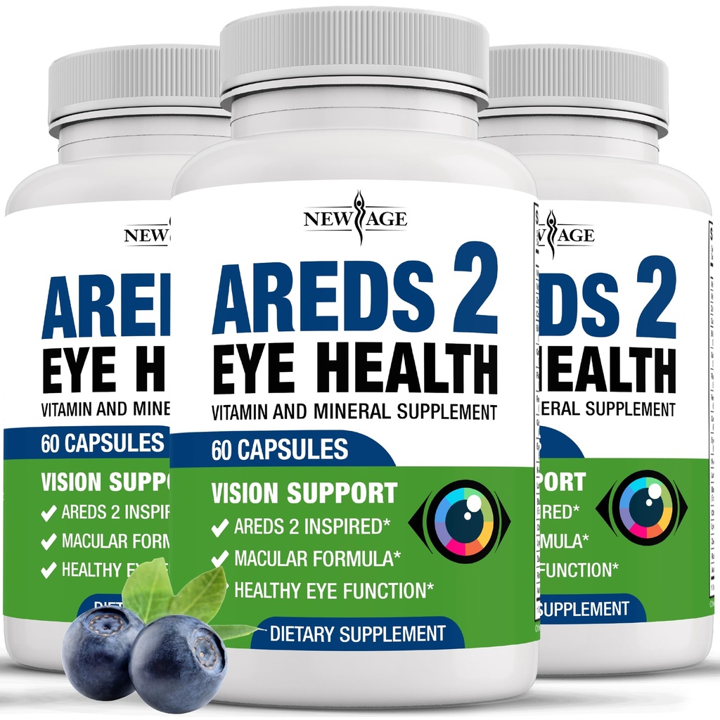 NIEUWE AGE ARDES 2 Oogvitaminen - Luteïne, Zeaxanthine, Blauwe bosbes, Astaxanthine Mineral Vision Supplement - 180 Tel.