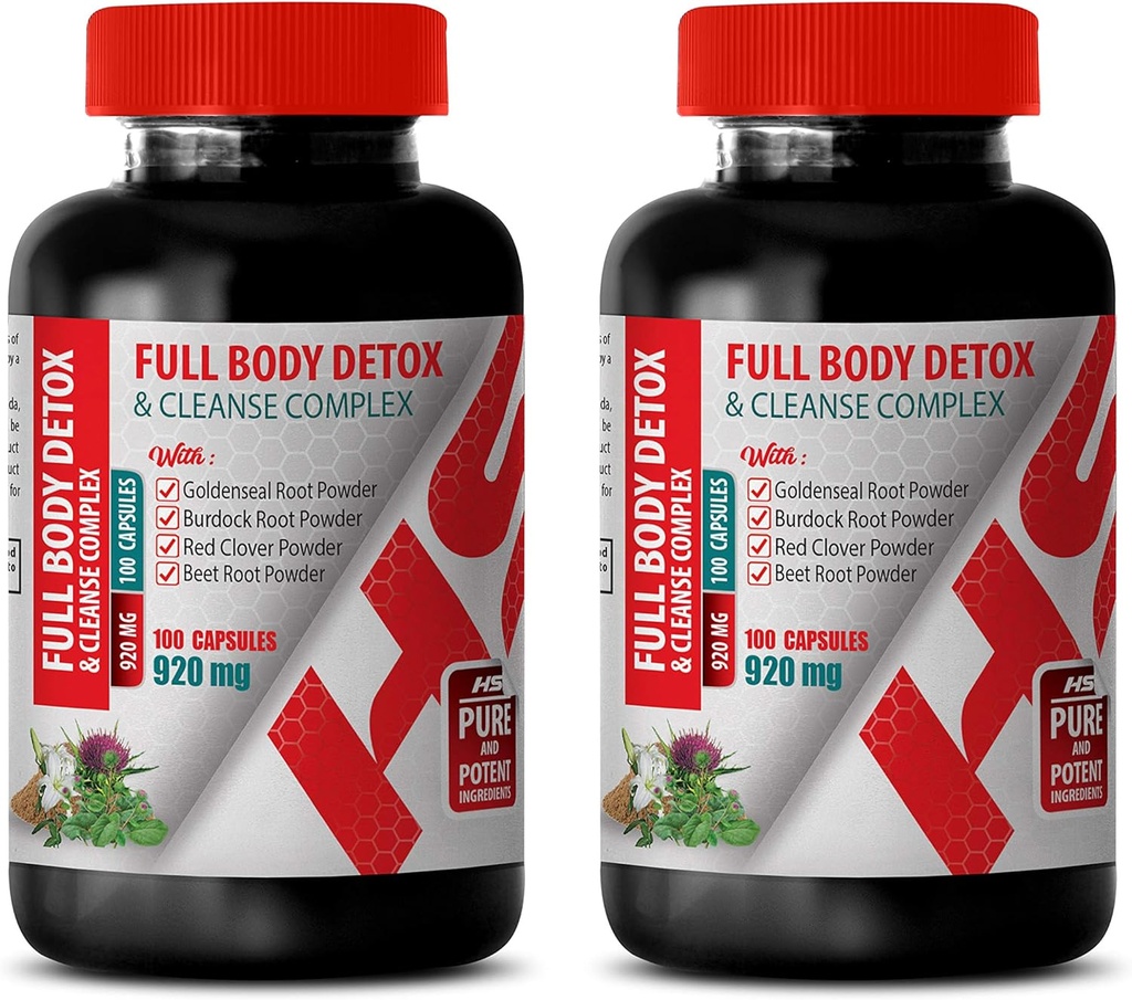 Reiniging en ontgifting Mannen - volledige body detox en reiniging Complex 920 MG - melk distel kruidensupplement - 2 flessen 200 capsules