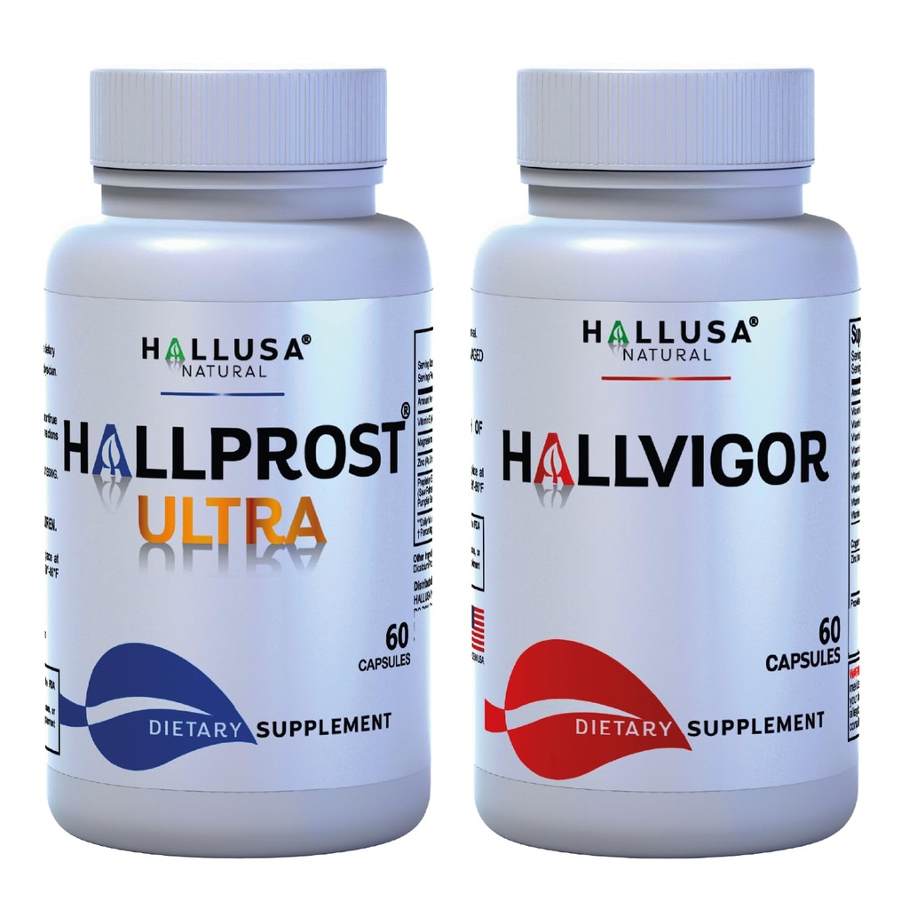 Hallusa Natural Hallprost Ultra & Hallvigor 120 Cap - Dieetsupplement voor mannen - Pygeum, Pompoenzaad, Prostaat Formule - Energiesupplementen