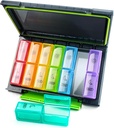 Wekelijkse pil Organisator 2 keer per dag, Vocht-Proof 7 dagen pil geval, Grote pildoos Portable voor reizen met verwijderbare individuele containers om vitamines, supplementen en medicijnen vast te houden