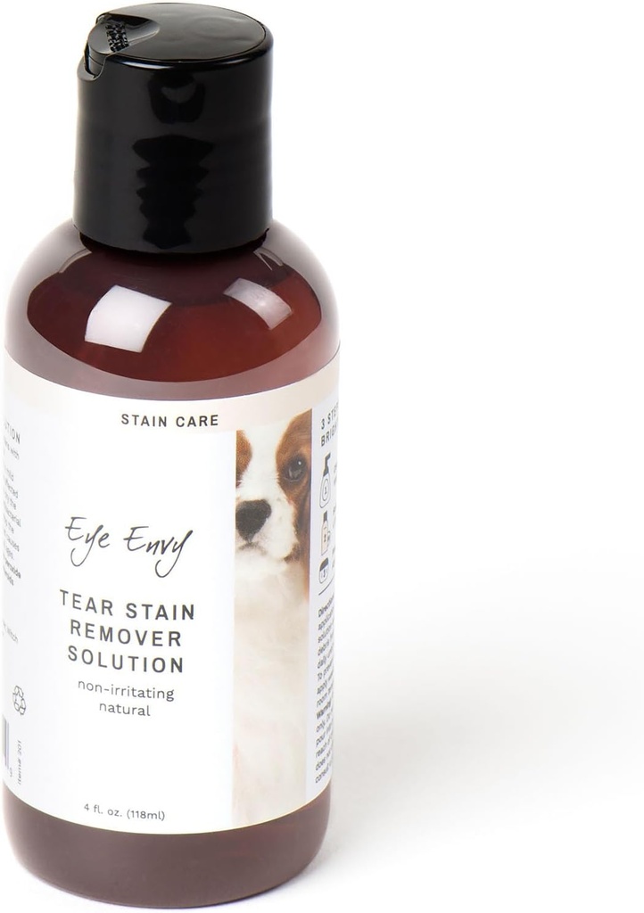 Eye Envy Tear Stain Remover Oplossing voor honden. 100% natuurlijke, veilige. Aanbevolen door AKC Breeders, Veters, Handlers, Groomers. Bevat Colloïdaal zilver. 4 oz. Made in USA