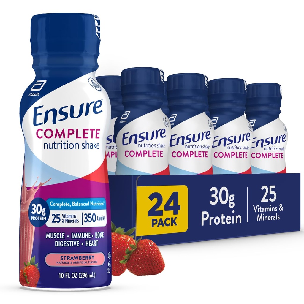 Zorg ervoor dat VOLLE Aardbei Voeding Shake, Compleet, Balanced Maaltijd Vervanging, Klaar om te drinken, 30 g eiwit, 25 vitamines en mineralen, 10 fl oz