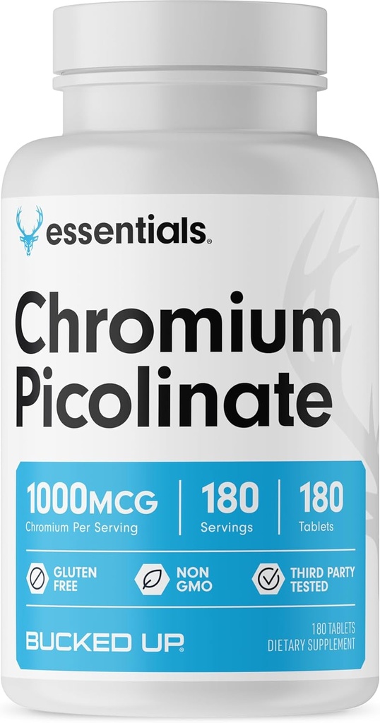 Gebogen Chroom Picolinaat 1000mcg per portie, Gebogen Essentials (180 porties, 180 tabletten)