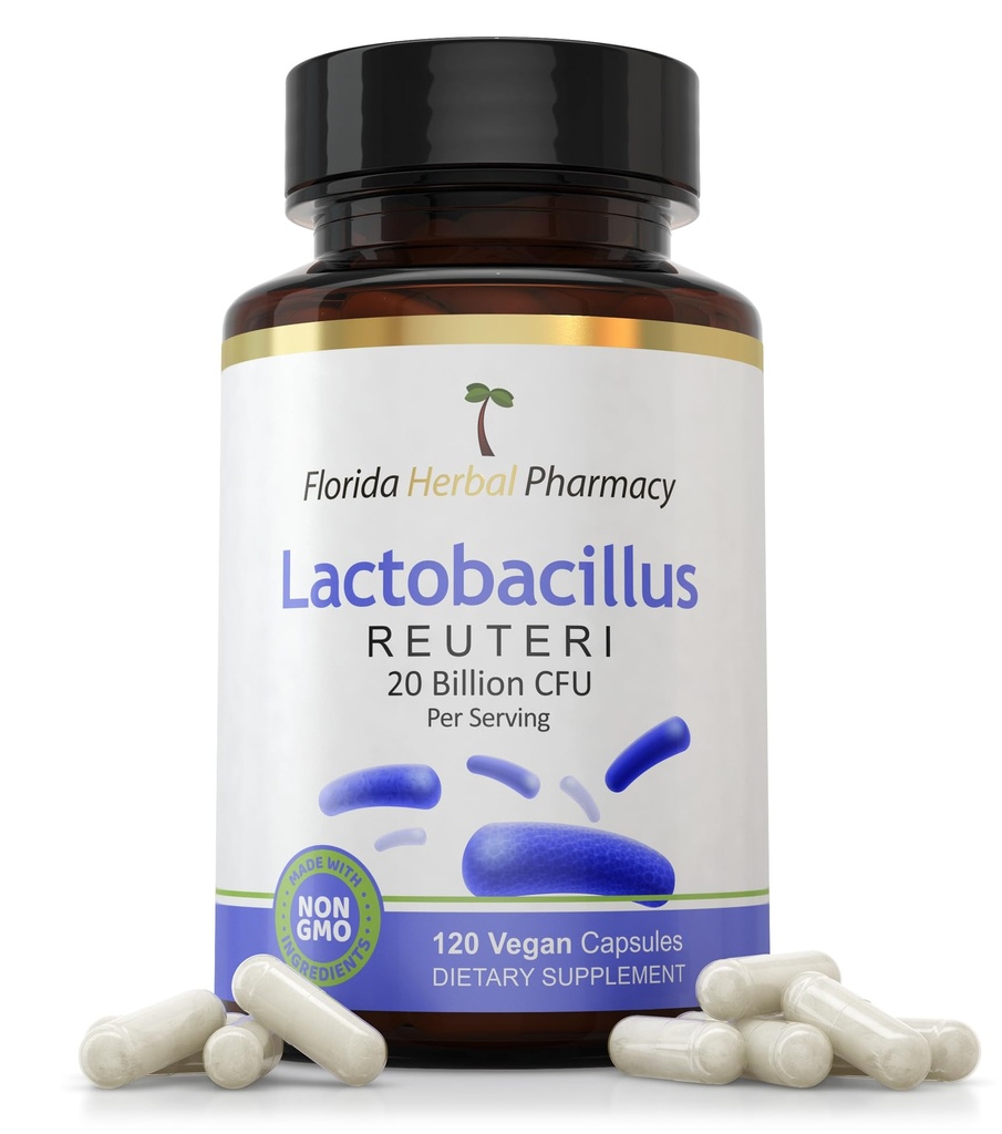 Florida Herbal Pharmacy, Lactobacillus Reuteri (Probiotic) Supplement Capsules, 20 miljard CFU