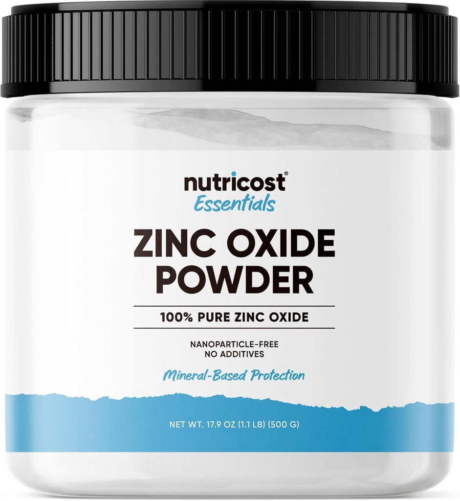 Nutricost Zinkoxide Poeder (500 Gram) 100% Zuiver, Geen additieven - Vegan, Non-GMO, Nutricost Essentials