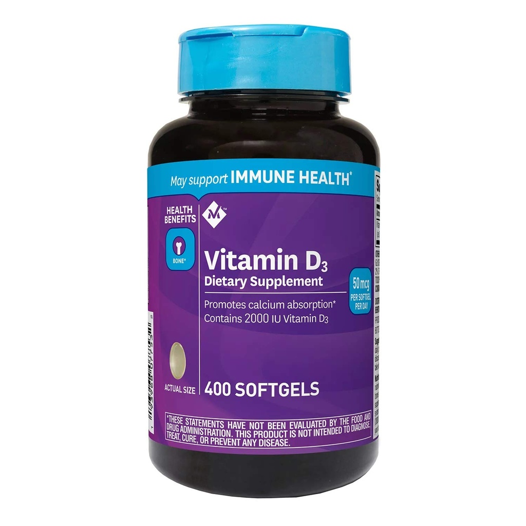 Mark Vitamin D3 50 mcg (2000 IE) Dieetsupplement (400ct) (verpakking van 2)