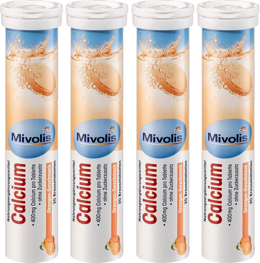 Mivolis Calcium bruistabletten - Dieetsupplementen 4 Packs x 20 st.