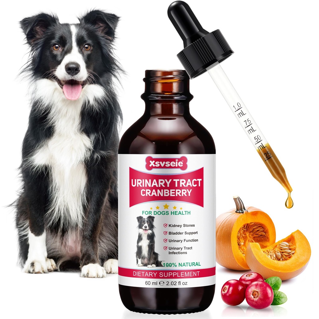 Hond UTI behandeling, Xsvseie Urinaire Tract druppels voor honden natuurlijke urinetrek infectie behandeling druppels natuurlijke kruiden supplement met Cranberry Bladder Gezondheid voor honden alle rassen