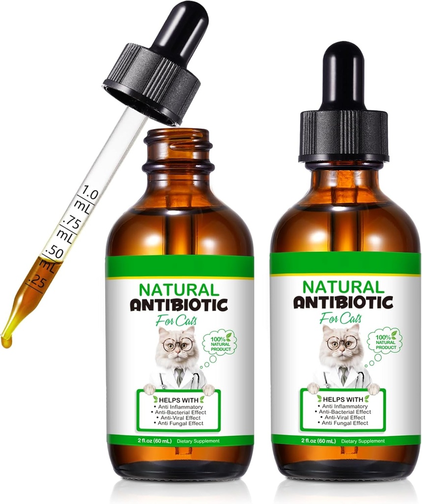 Cat Antibiotica, Antibiotica voor Katten, Natuurlijke Cat Multivitamine Kruidensupplementen 60ml-2st