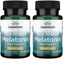Swanson Triple Strength Melatonine - Natuurlijke slaapondersteuning voor verstoorde slaapcycli - (60 capsules, 10mg Each) 2 Pack