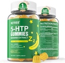 NEVISS 1Pack 5-HTP Gummies + GABA - Melatonine Gratis - Ontspannen Gummies met Banaan Extract, L-Theanine, L-Tryptofaan, Vitamine D3 voor gezonde rust cyclus & Circadian rhythm,Brain functie & Muscle Relax