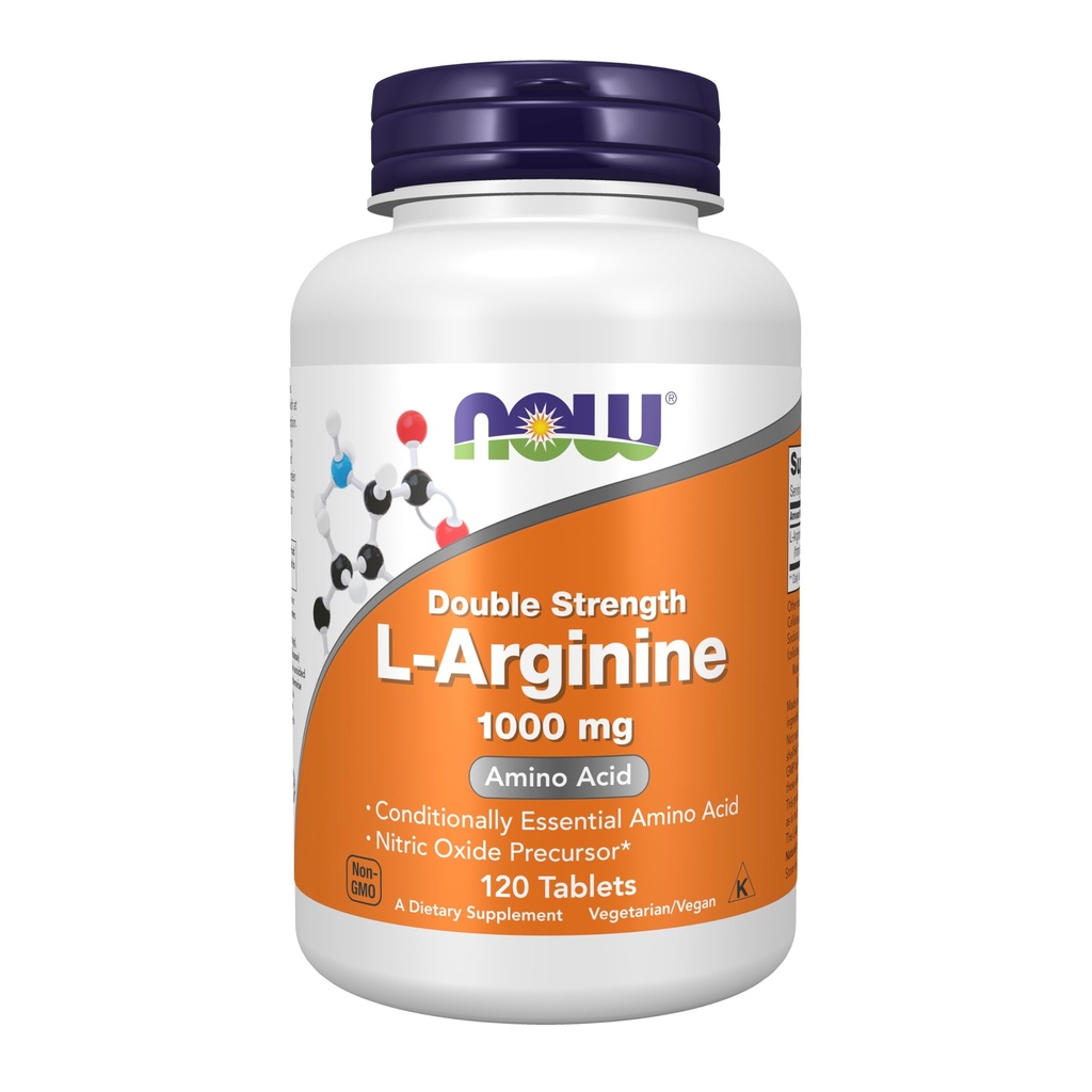 NOW Foods Supplementen, L-Arginine 1000 mg, Nitric Oxid Precursor*, Aminozuur, 120 tabletten