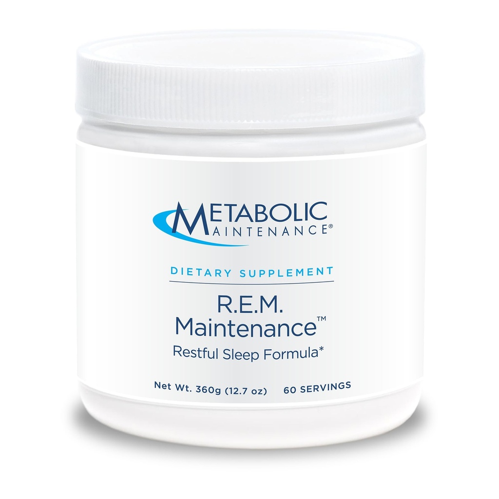 Metabolische Onderhoud R.E.M. Onderhoudspoeder - Natuurlijke Ontspanning Ondersteuning Supplement met Magnesium, Melatonine, 5-HTP + Kalium - Easy Drink Add-in, Geen Fillers (366g / 60 Servers)