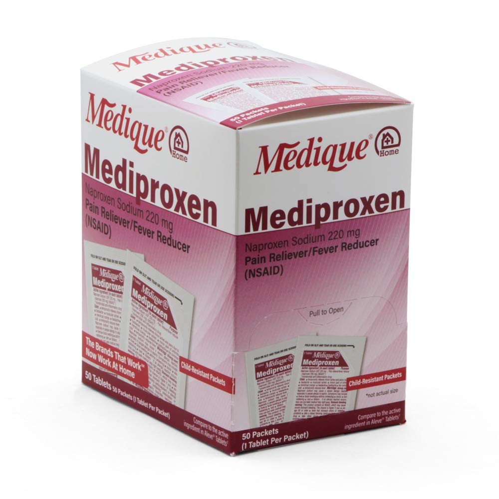 Medique @ Home Mediproxen Vergelijk Active Ingredient met Aleve 50 x 1 (Child Resistant Packaging), Wit (73750)