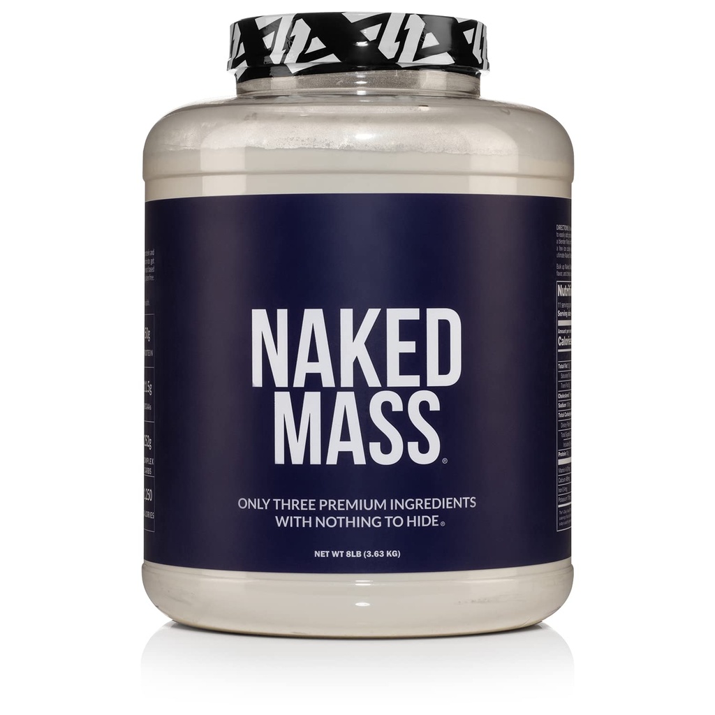 NAKED Mass - Natuurlijke Weight Gainer Proteïne Poeder - 8 LB Bulk, GGO-vrij, glutenvrij en sojavrij. Geen kunstmatige ingrediënten - 1.250 Calorieën per Serving
