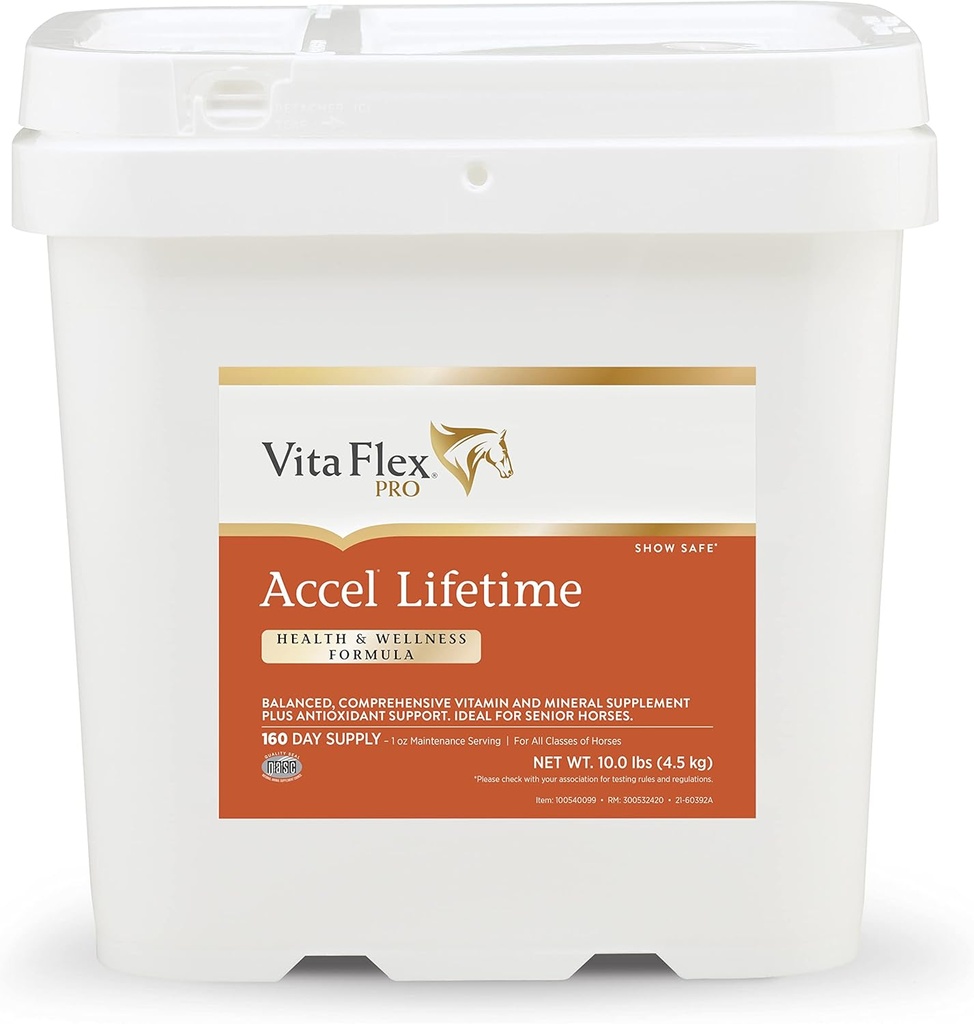 Vita Flex Pro Accel Lifetime Health & Wellness Formula Supplement voor paarden, 10 lb