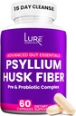 Lure Essentials Psyllium Husk Capsules voor Colon Cleanse - Prebiotische en Probiotische Fiber
