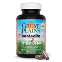 Yerba Prima Bentonite Clay Plus Herbal Detox, 100 Veg Capsules - Food Grade Clay from The Great Plains, USA - Colon & Lever Reiniging Supplement met Calcium klei