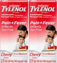 Tylenol Zuigelingen Orale suspensie, Dye-Free, Cherry, 2 Fl. Oz (verpakking van 2)