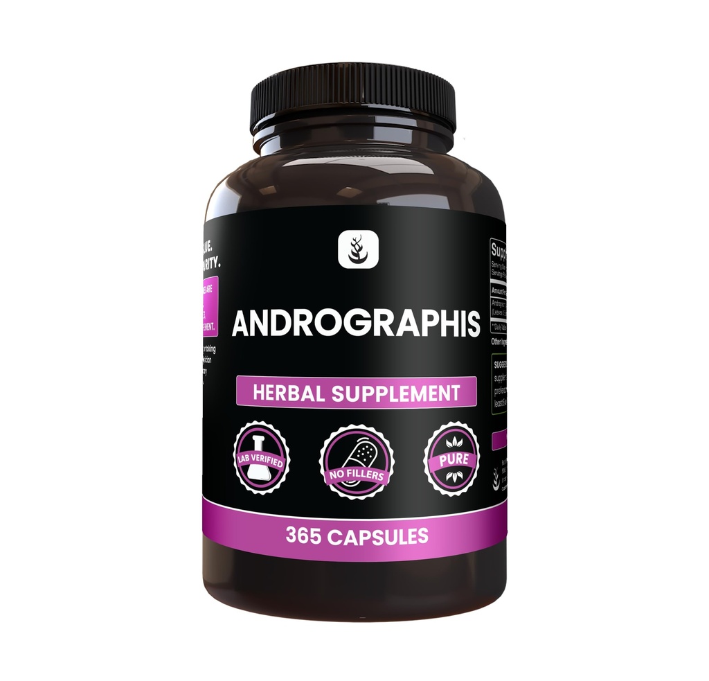PURE ORIGINEEL INGREDIËNTEN Andrographis Paniculata, (365 Capsules) Altijd zuiver, Geen additieven of fillers, Lab geverifieerd