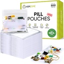 Homezome Pill Pouch Tassen 6 mil Pack van 500- BPA Gratis 3x2,75 inch Herbruikbare pil zakjes voor de geneeskunde met Schrijf op Label Clear Kleine ziplock Tassen voor pillen, sieraden en Travel Pill Organizer