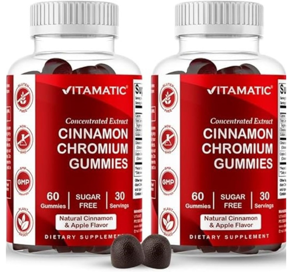 Vitamatic Sugar-Free Chroom Gummies with Ceylon Cinnamon 