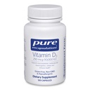 Pure Encapsulations Vitamine D3 250 mcg (10.000 IE) - Supplement ter ondersteuning van bot, gewrichts-, borst-, hart-, colon- en immuungezondheid - met Premium Vitamine D - 120 capsules