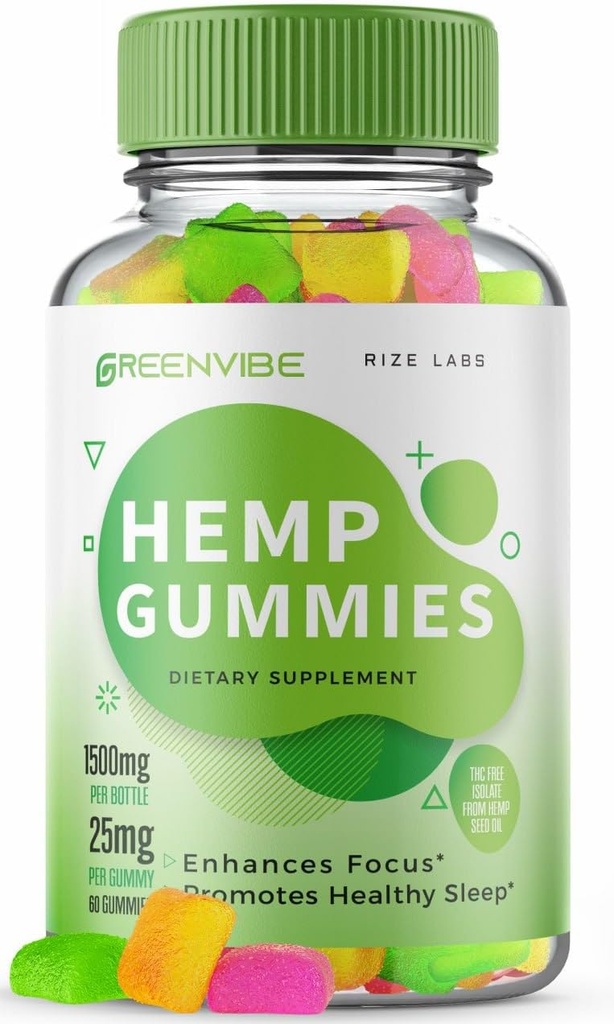 rize labs Groene Vibe Gummies - All-Natural Supplement voor rust, slaaphulp, en algemene wellness, Holistische ontspanning Gummy, Reviews Gomitas (60 Gummies)