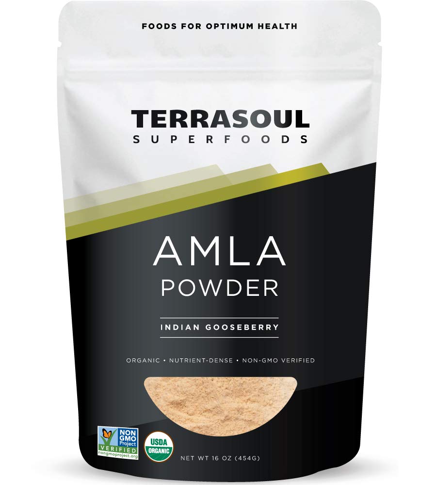 Terrasoul Superfoods Biologische Amla Berry Powder (Amalaki), 16 Oz - Rijk aan antioxidant vitamine C Ondersteunt immuniteit