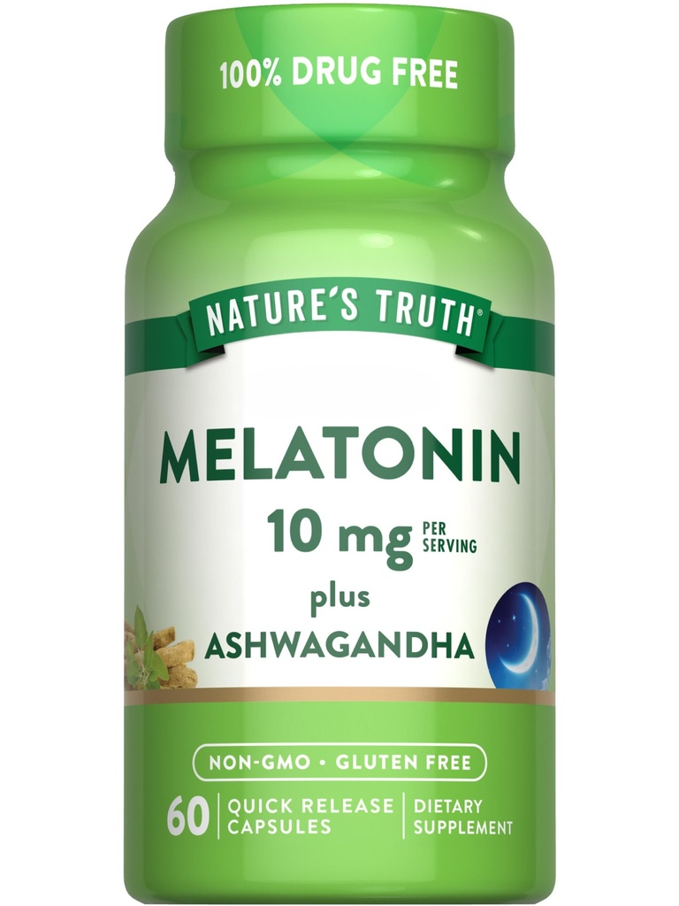 De waarheid van de natuur Melatonine 10mg met Ashwagandha 