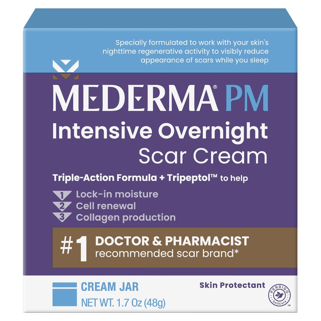 Mederma PM Intensive Overnight Scar Cream - Advanced Scar Treatment met Tripeptol, werkt terwijl u slaapt