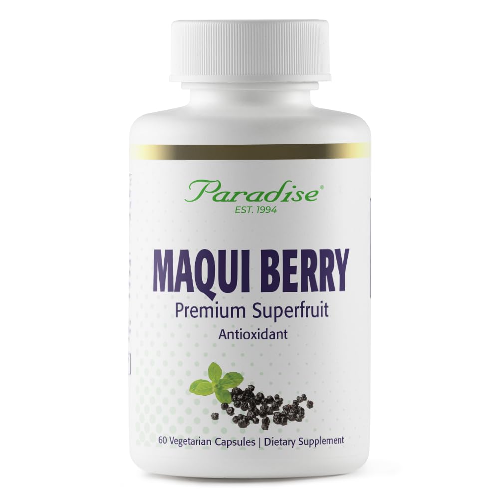 Paradise Herbs, Organic Maqui Berry Extract, 400 mg, Fresh, Freeze-Dried Concentrate for Superior Potency, Non-GMO, Vegan, 60 Capsules