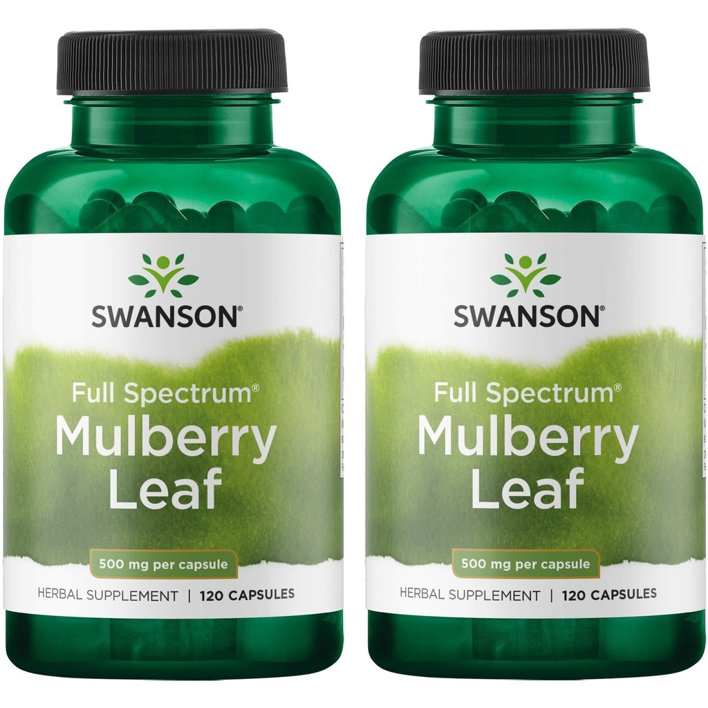 Swanson Full Spectrum Mulberry Leaf Herbal Supplement 500 mg 120 capsules (2 verpakkingen)