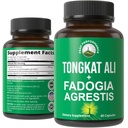 Tongkat Ali + Fadogia Agrestis 2-in-1 T supplement voor mannen. Ultra High Strength Tongkat-Ali Longjack Extract + Fadogia Agrestis Extract. Vegan Capsules. Steun Natural Energy. USA Tested Pillen
