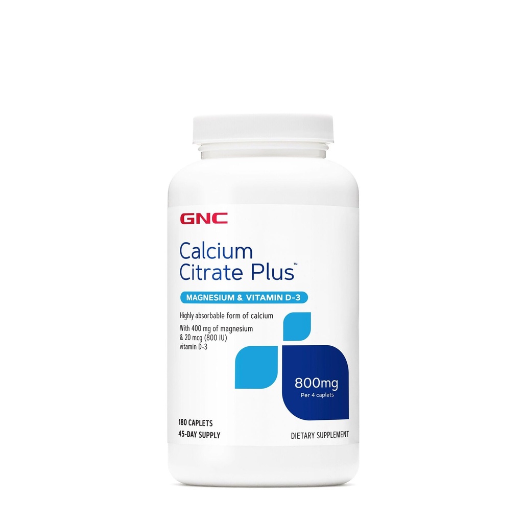 GNC Calcium Citrate Plus 800mg Supplement, Ondersteunt Bone Health, 45 Servings