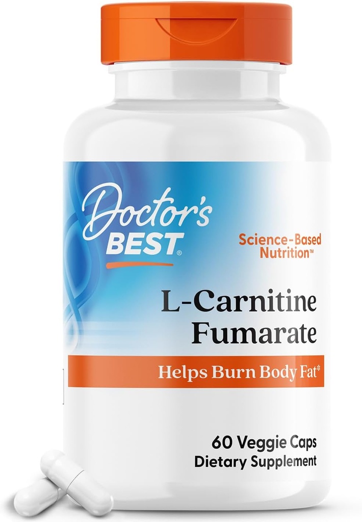 Artsen BEST L-Carnitine Fumaraat, helpt verbranden lichaam vet, Non-GMO, Glutenvrij, Sojavrij, Vegan 60 Veggie Caps