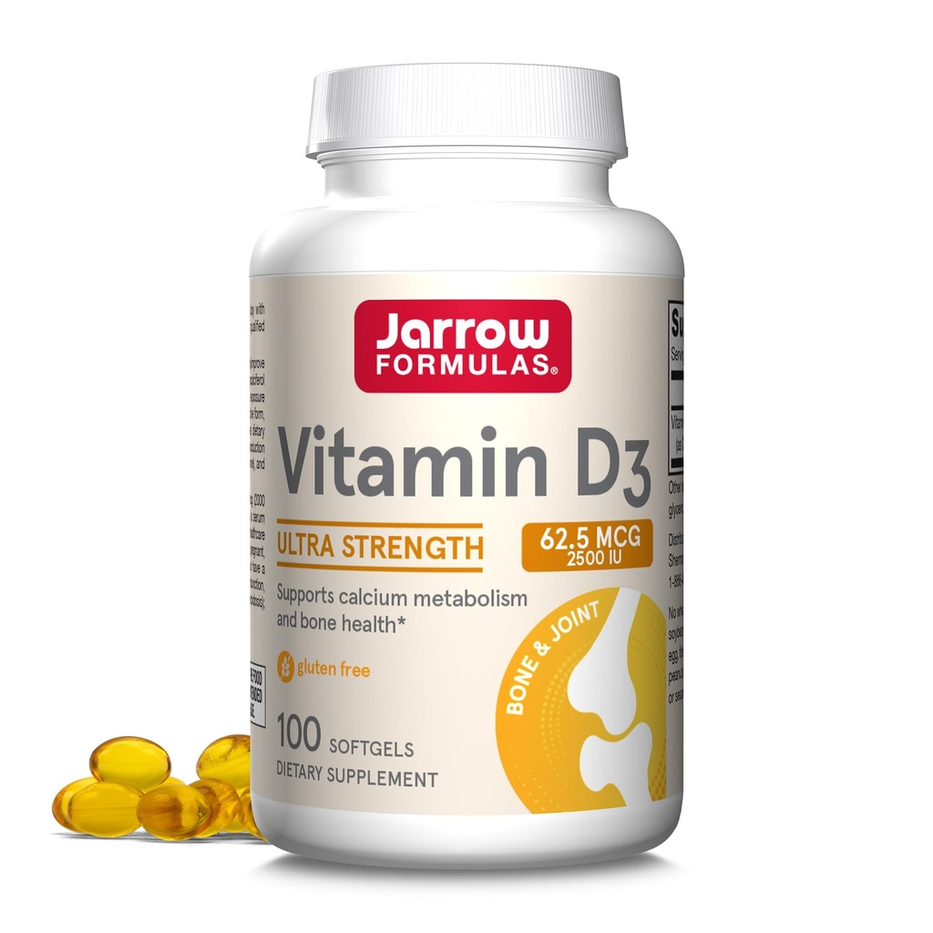 Jarrow Formules MagMind Brain Health Capsules en vitamine D3 Softgels - Hersensupplement voor geheugenondersteuning en botgezondheid - 90 Tel en 100 Tellen