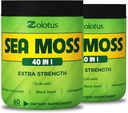 Zolotus (2 Packs 60 Capsules Sea Moss Supplement 40 in 1, met Kurkuma Curcumin, Ashwagandha Root, Bladderwrack voor Immune System, Body Balance & Heart Health
