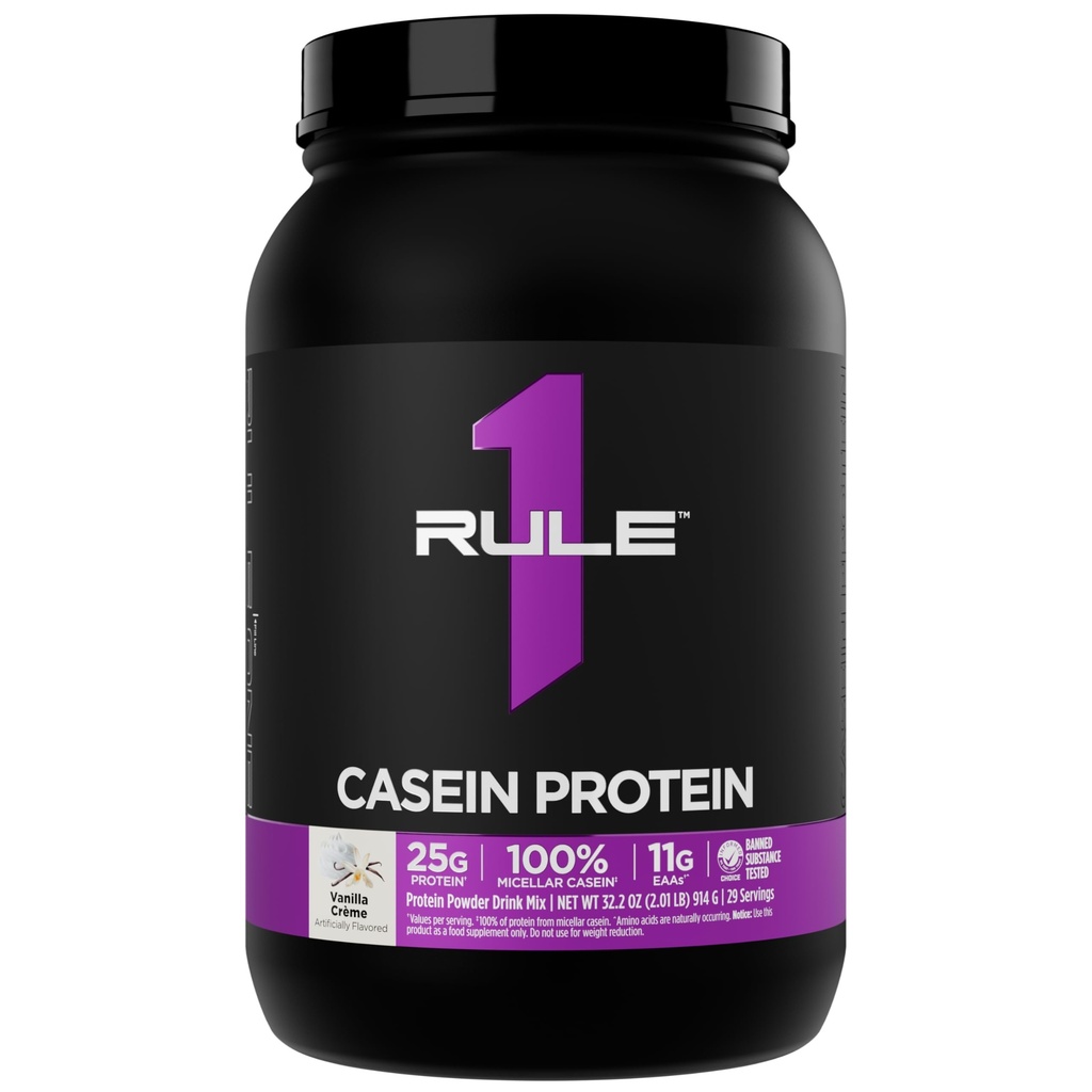 Regel 1 Caseïne Proteïne - 25g Proteïne en 11g EAAs Per Serving from Slow-Release Micellar Casein for Overnight Recovery and Sustained Delivery Between Meals (2 Ponds*, Vanilla Crème)