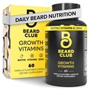 The Beard Club - Biotin Beard Growth Vitamins - Support A Thicker Fuller Beard, Fill in Patches - Minerals & Multi-Vitamins Help Support and Stimulate Healthier Facial Hair Growth