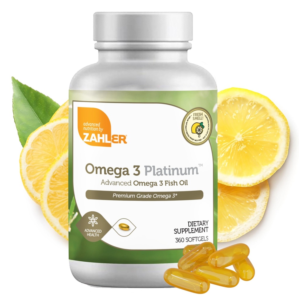 Zahler Omega 3 Visolie - Omega 3 Supplementen met vetzuren, 600 mg EPA en 400 mg DHA - Supplementen Afgeleid uit Kosjertonijn - Ondersteunt Hersenen en Hart Gezondheid (360 Softgels)
