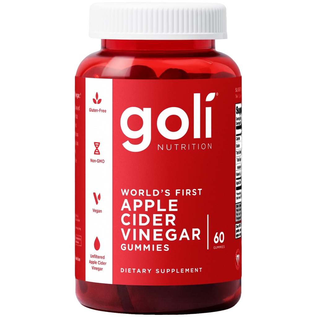 Goli Apple Cider Vinegar Gummy Vitaminen - 60 telling - Vitamine B12, Gelatinevrij, Glutenvrij, Veganistisch en niet-GMO