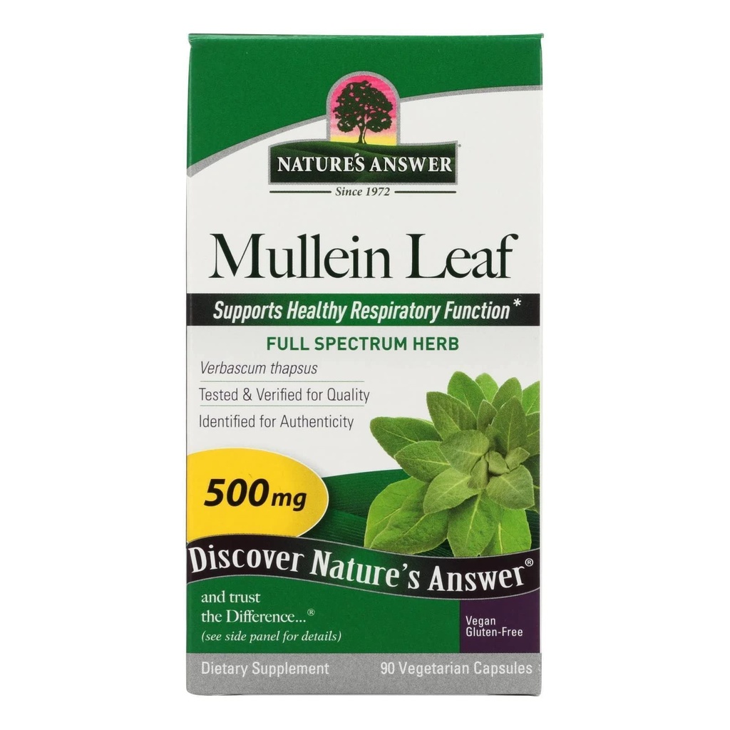 Nature's Answer, Mullein Leaf, 500 mg, 90 Vegetarian Capsules
